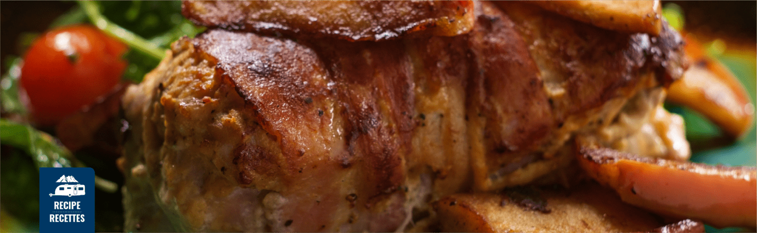 Bacon Wrapped Apple BBQ Chicken