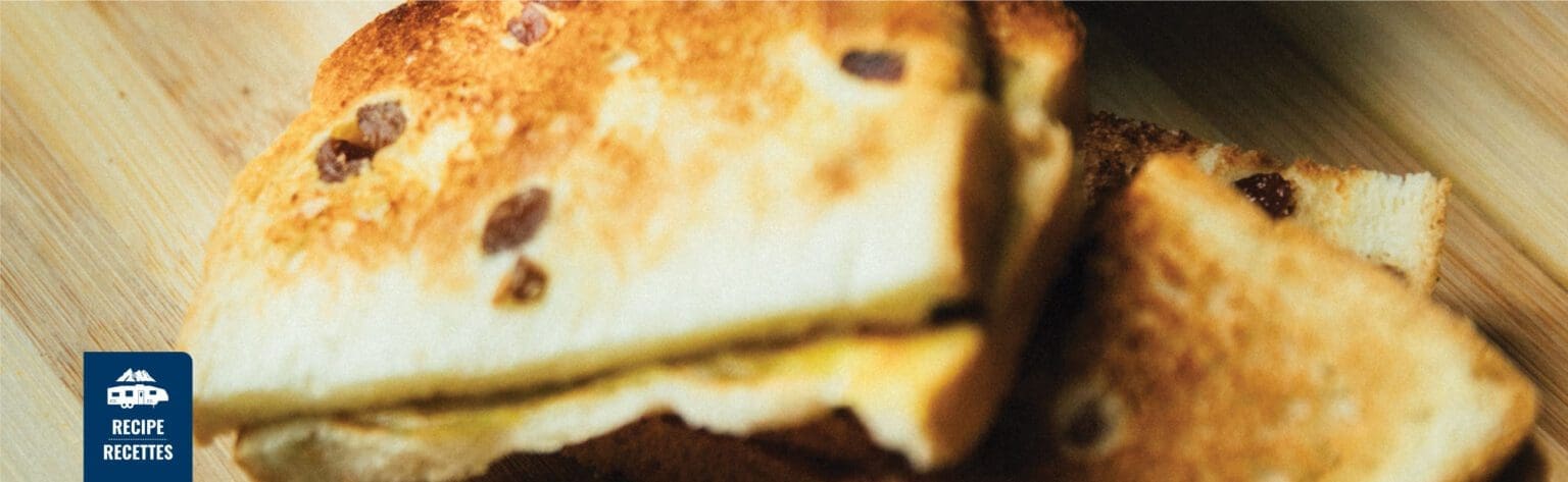 Apple Cheddar Raisin Pie Iron Sandwiches